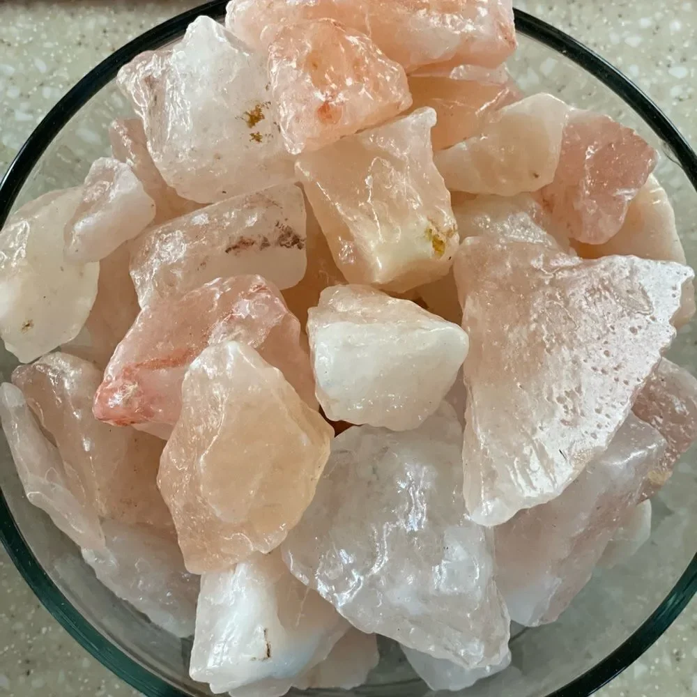 PINK HIMALAYAN rock salt 5 pounds of variety sizes of Himalayan rock salt
